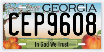 GA license plate CEP9608