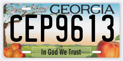 GA license plate CEP9613