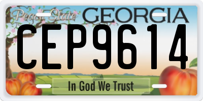 GA license plate CEP9614