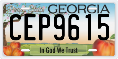 GA license plate CEP9615