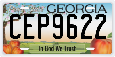 GA license plate CEP9622