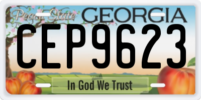 GA license plate CEP9623