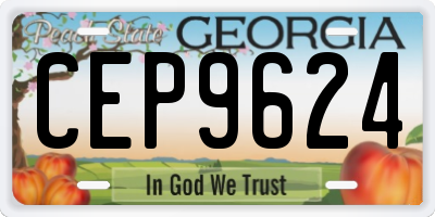 GA license plate CEP9624