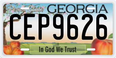 GA license plate CEP9626