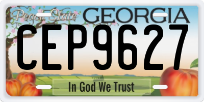 GA license plate CEP9627
