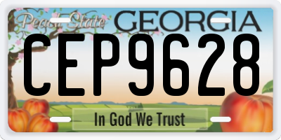 GA license plate CEP9628