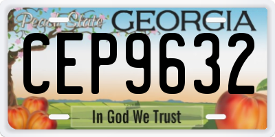 GA license plate CEP9632