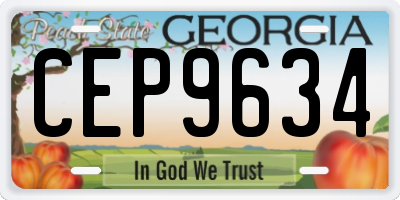 GA license plate CEP9634
