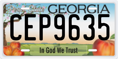 GA license plate CEP9635