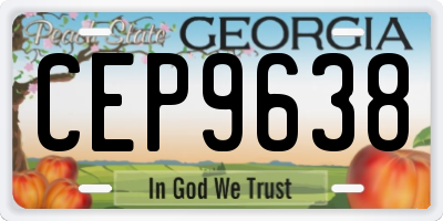 GA license plate CEP9638
