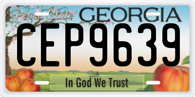 GA license plate CEP9639