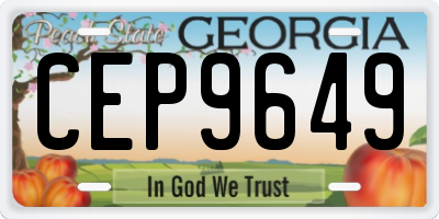 GA license plate CEP9649