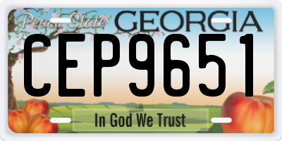 GA license plate CEP9651