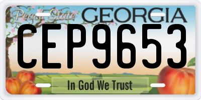 GA license plate CEP9653