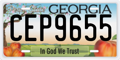 GA license plate CEP9655