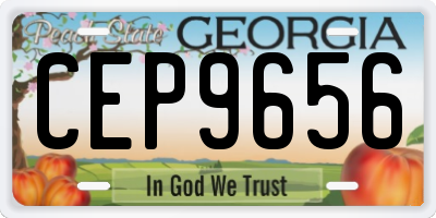 GA license plate CEP9656