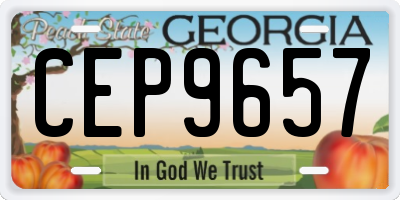 GA license plate CEP9657