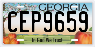 GA license plate CEP9659