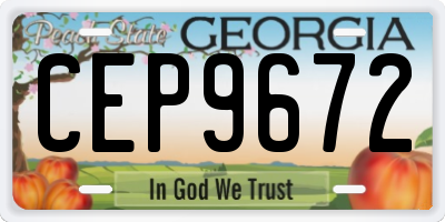 GA license plate CEP9672