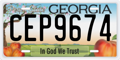 GA license plate CEP9674
