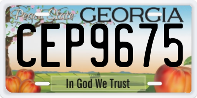 GA license plate CEP9675