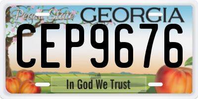 GA license plate CEP9676