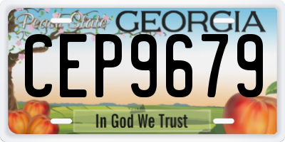 GA license plate CEP9679