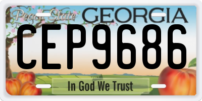 GA license plate CEP9686