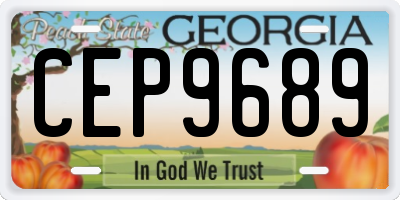 GA license plate CEP9689