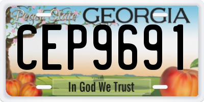 GA license plate CEP9691