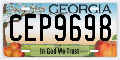 GA license plate CEP9698