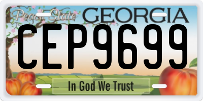GA license plate CEP9699
