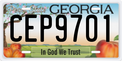 GA license plate CEP9701