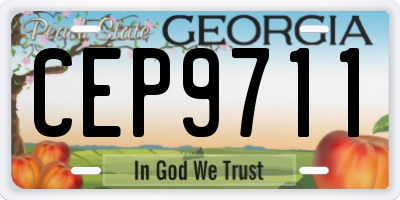 GA license plate CEP9711