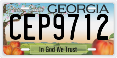 GA license plate CEP9712