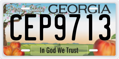 GA license plate CEP9713