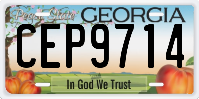 GA license plate CEP9714