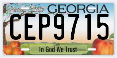 GA license plate CEP9715