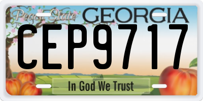 GA license plate CEP9717