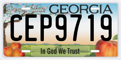 GA license plate CEP9719