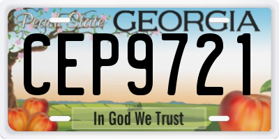 GA license plate CEP9721