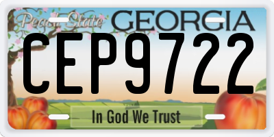 GA license plate CEP9722