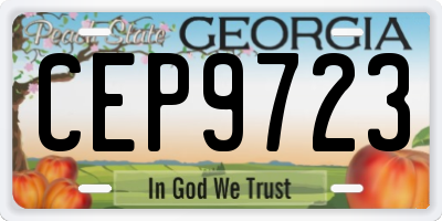 GA license plate CEP9723