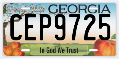 GA license plate CEP9725