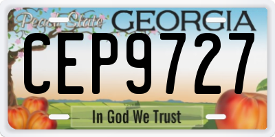 GA license plate CEP9727