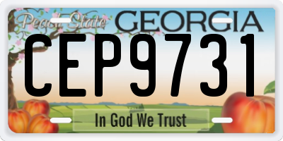 GA license plate CEP9731