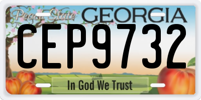 GA license plate CEP9732