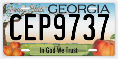 GA license plate CEP9737