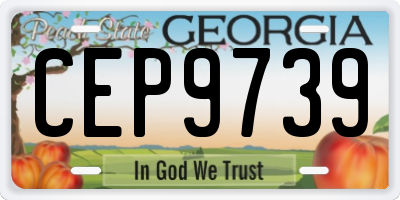 GA license plate CEP9739