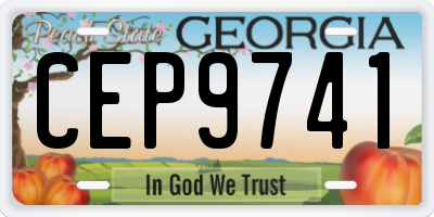 GA license plate CEP9741